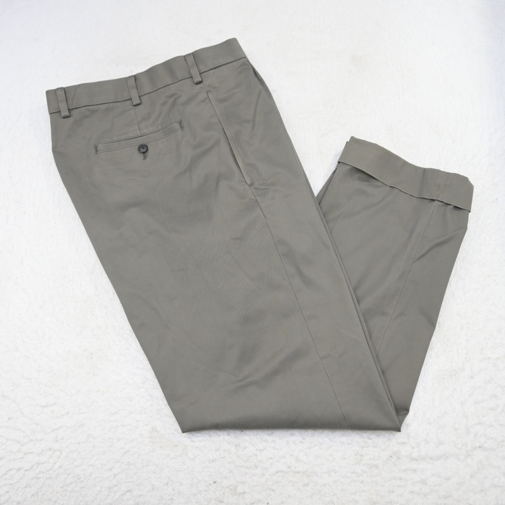 Brooks‎ Brothers Advantage Chino Stretch Mens 38x30 Elliot Gray Pleated Cuffed